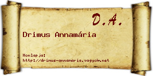 Drimus Annamária névjegykártya