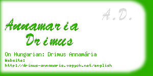 annamaria drimus business card
